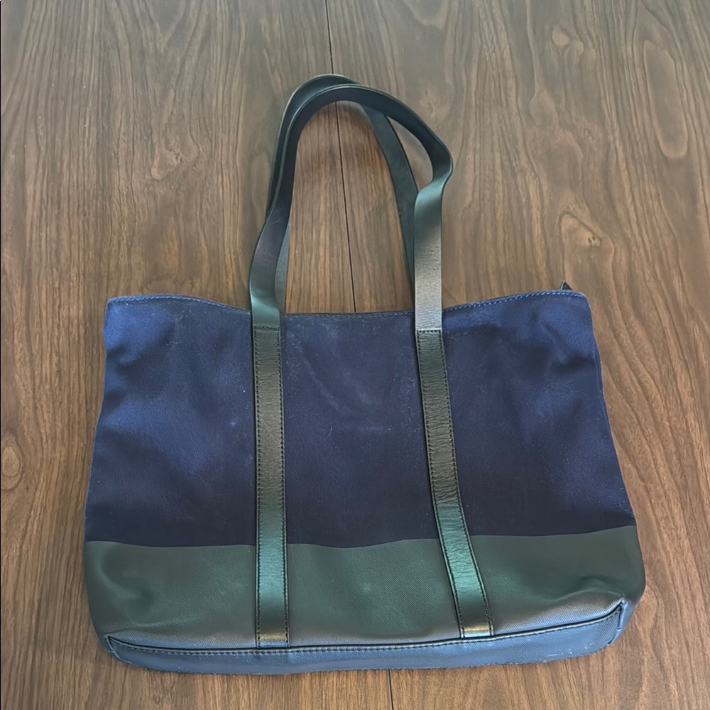 Everlane Navy and Black Canvas Zippered Tote